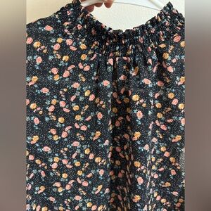 Floral Black Blouse